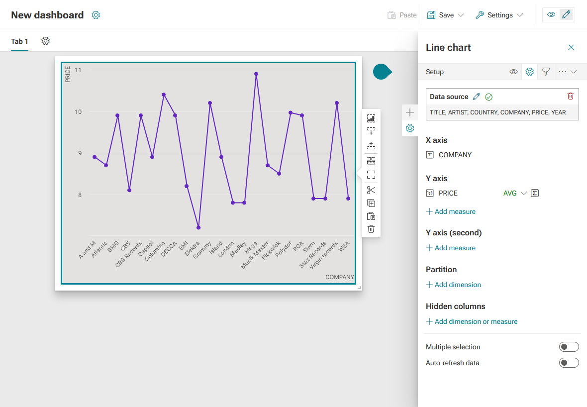 Configure widget