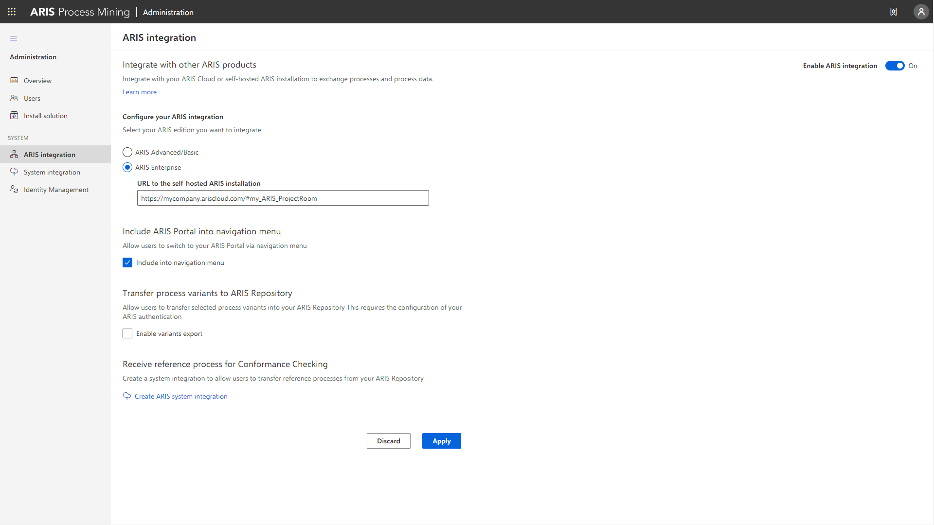 Configure ARIS Portal link