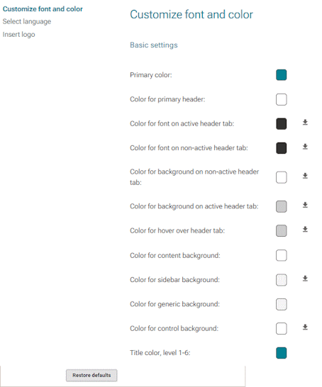 Customize font and color - 1